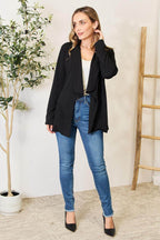 Heimish Full Size Open Front Long Sleeve Blazer - VacationGrabs