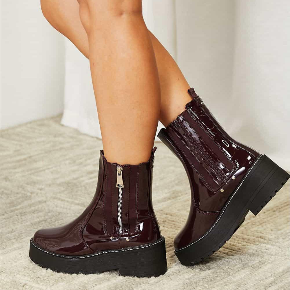 Women's Shoes - Boots Forever Link Side Zip Platform Boots