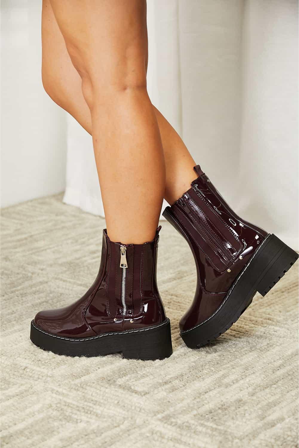Women's Shoes - Boots Forever Link Side Zip Platform Boots