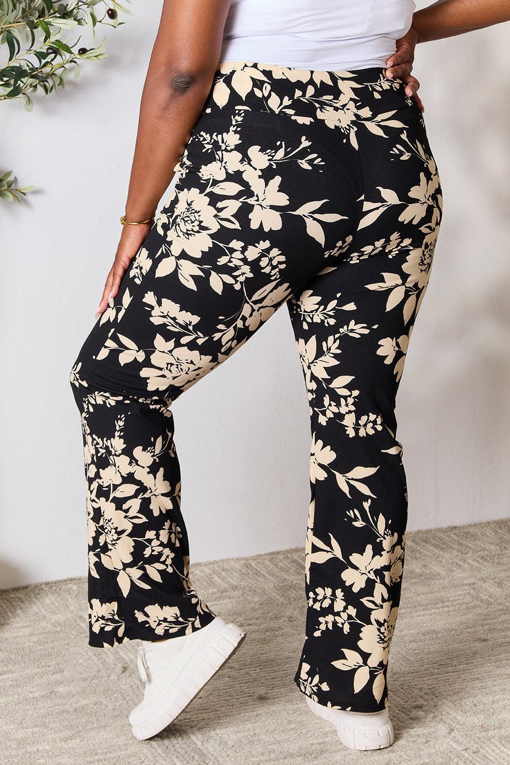 Heimish Full Size High Waist Floral Flare Pants  Silver & Lace Boutique -  Women's Fashion Heaven