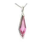 Elegant 925 silver pendant for women featuring a pink crystal design and sparkling accents