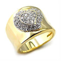 Gold-plated ring featuring a sparkling heart design, perfect as a 925 sterling silver heart ring for women.