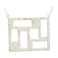 Elegant 925 sterling silver necklace for women featuring a modern geometric design with sparkling accents