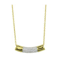 Elegant 925 sterling silver pendant necklace for women with a gold finish and sparkling accents