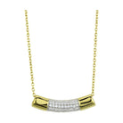 Elegant 925 sterling silver pendant necklace for women with a gold finish and sparkling accents