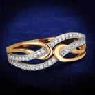 Elegant 925 sterling silver rose gold ring with sparkling crystal accents for a stylish look