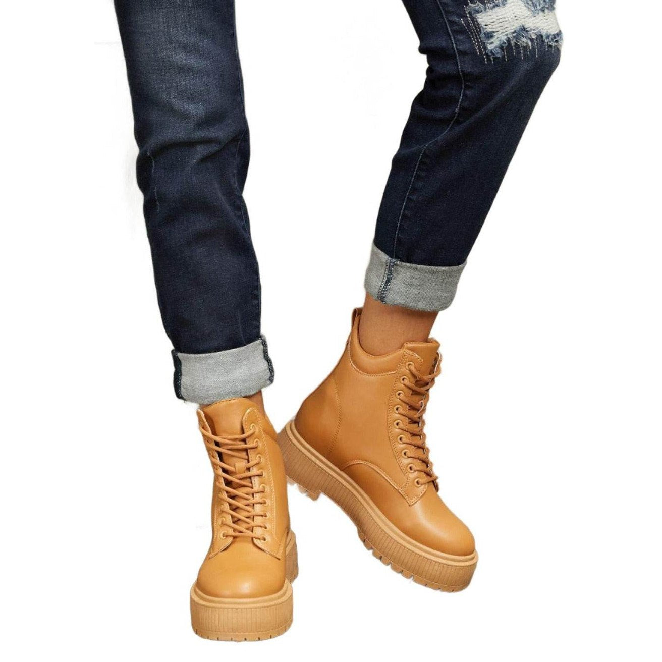 East Lion Corp Platform Combat Boots - VacationGrabs