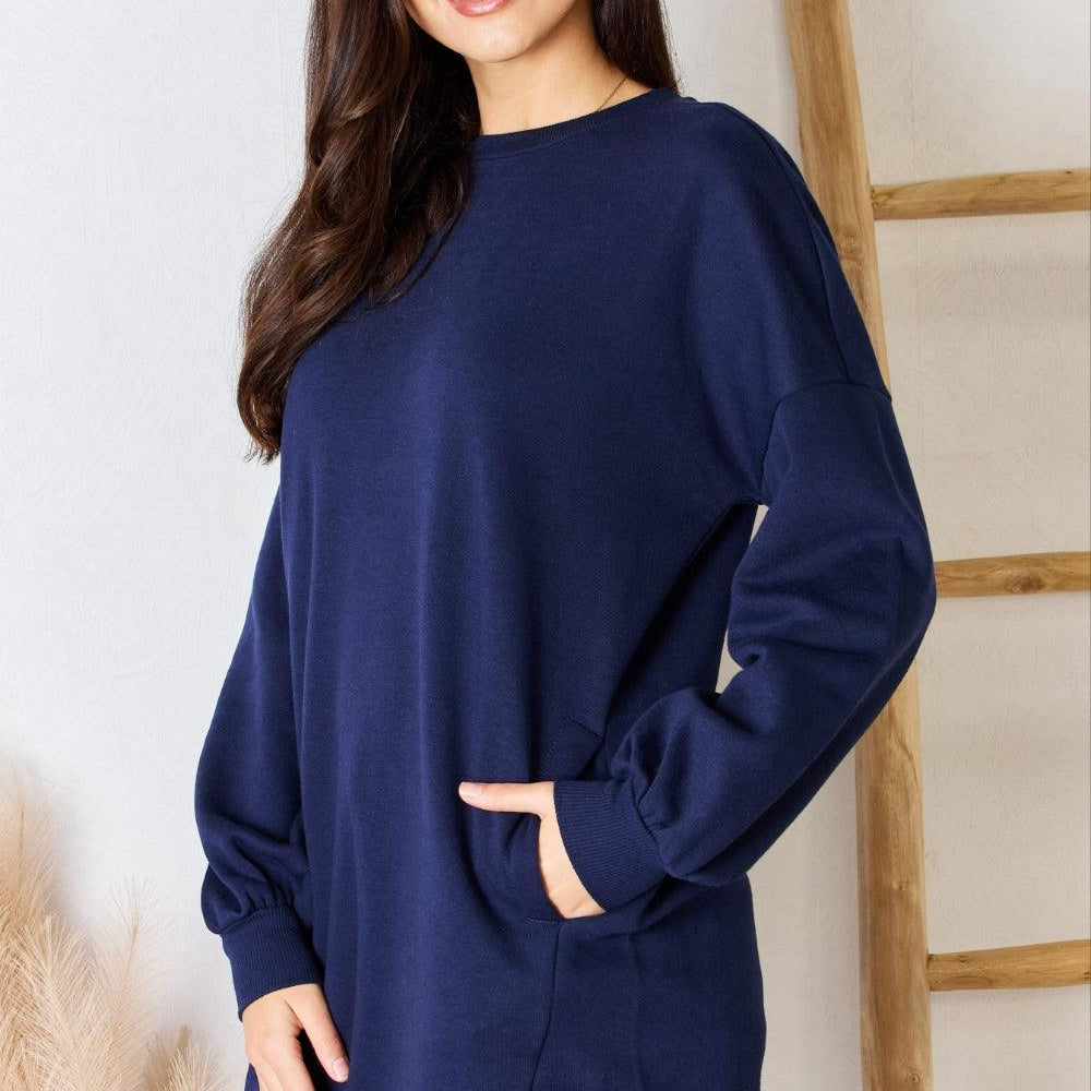 Women's Shirts Zenana Oversized Round Neck Long Sleeve Sweatshirt