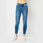 Judy Blue Full Size Cuffed Hem Skinny Jeans - VacationGrabs