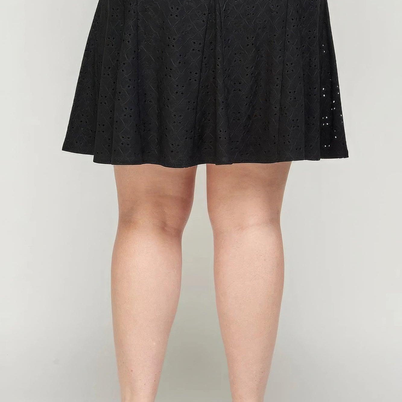 Women's Skirts Plus Size, Knit Eyelet A-line Skirt