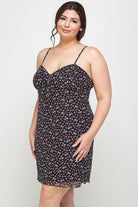 Women's Dresses Plus Size Ditsy Floral Print On Mesh Fabric Cami Dress