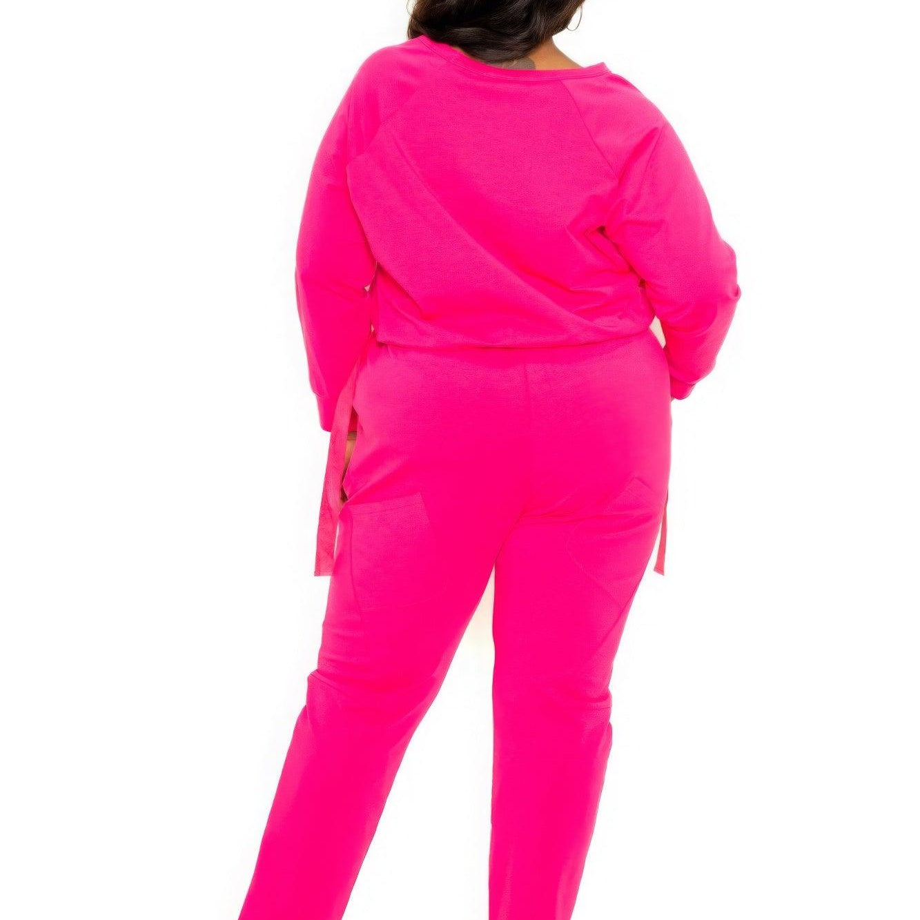 Women's Outfits & Sets Hot Pink Grommet Detail Lounge Sets