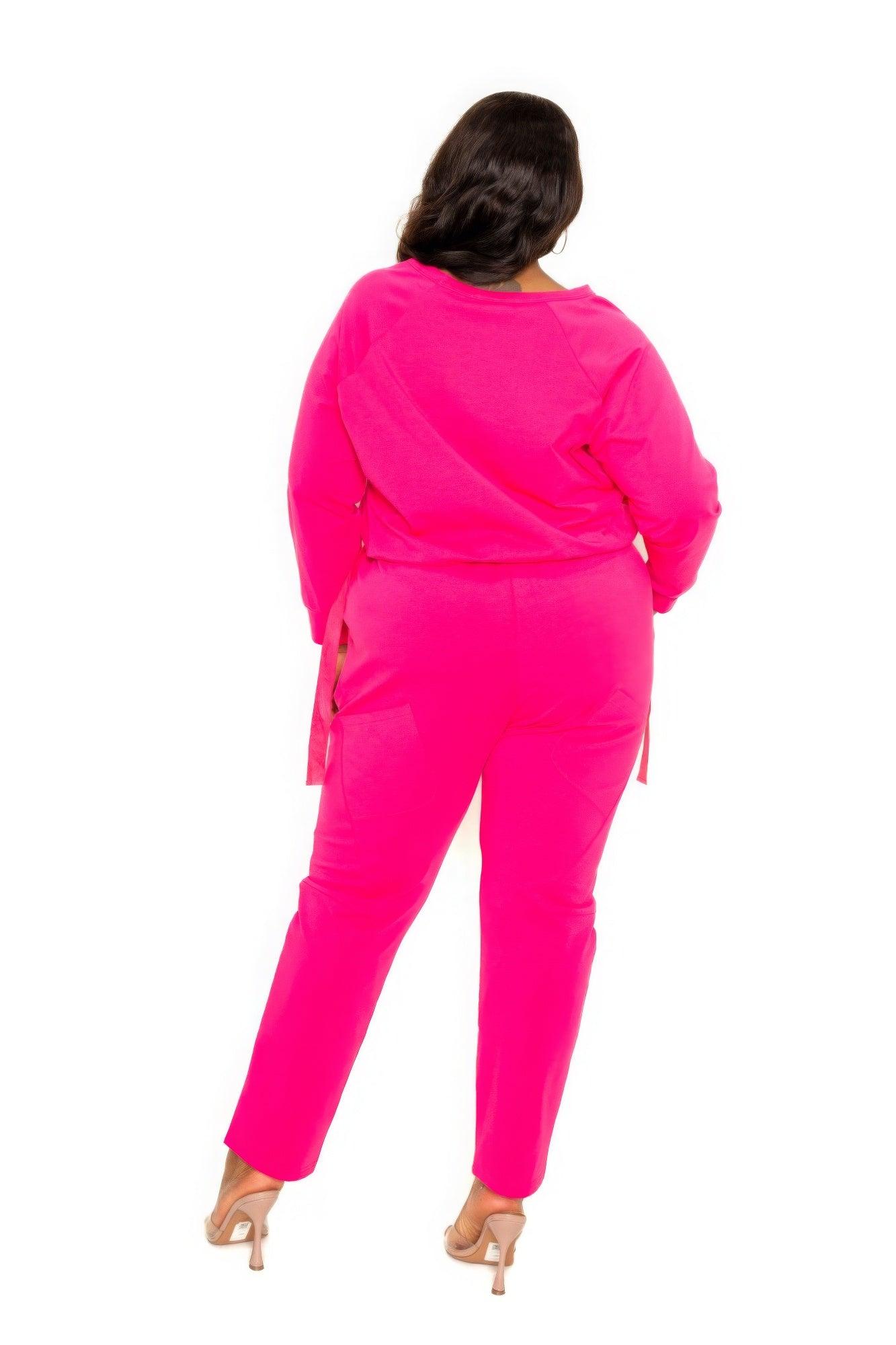 Women's Outfits & Sets Hot Pink Grommet Detail Lounge Sets