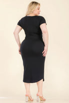 Women's Dresses Plus Size Split Neck Bodycon Midi Dress