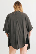 Women's Sweaters - Cardigans Plus Charcoal Knit Open Front Cardigan