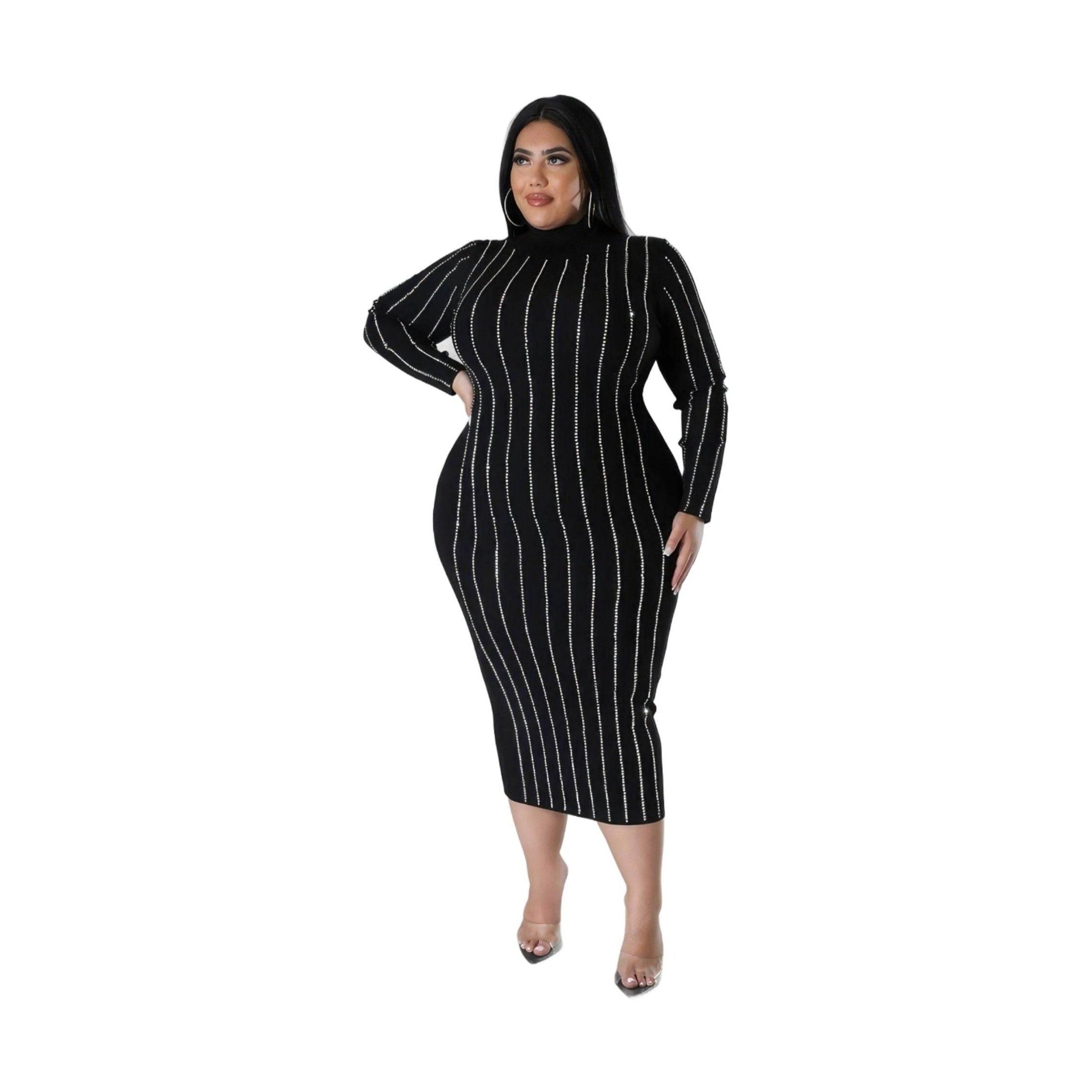 Turtle Neck Stretch Dress - VacationGrabs