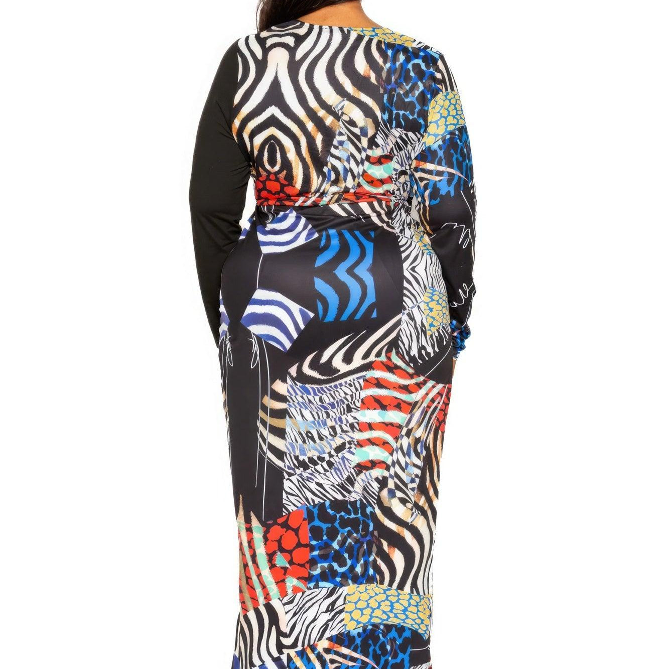 Women's Dresses Animal Print Splice Dress With High-low Hem