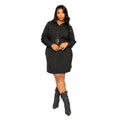 Satin Effect Belted Jacket Dress - VacationGrabs