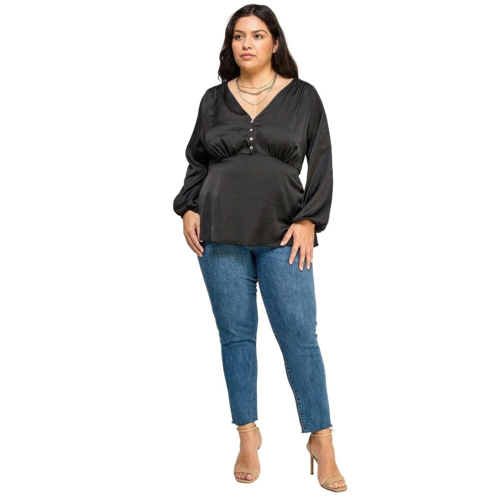 Satin Babydoll Blouse - VacationGrabs
