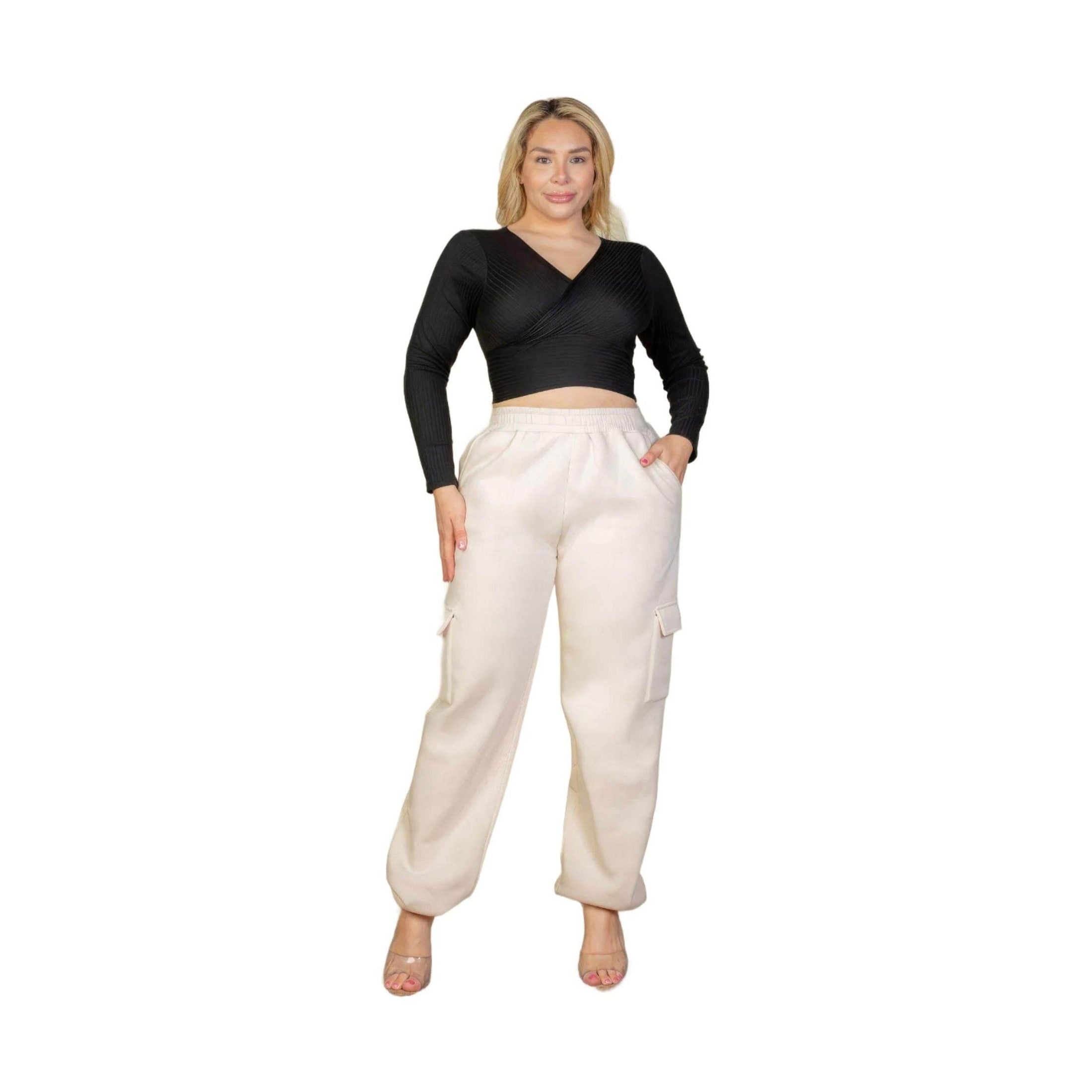 Plus Size Side Pocket Drawstring Waist Sweatpants - VacationGrabs