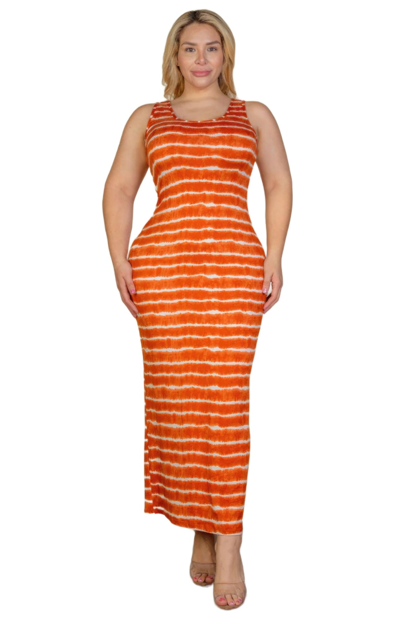 Women's Dresses Plus Size Tie Dye Printed Tank Bodycon Maxi Dress
