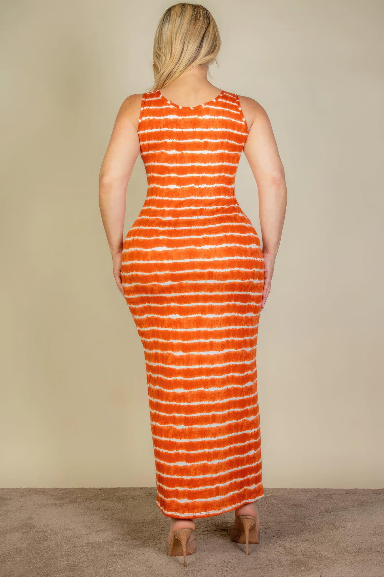 Women's Dresses Plus Size Tie Dye Printed Tank Bodycon Maxi Dress
