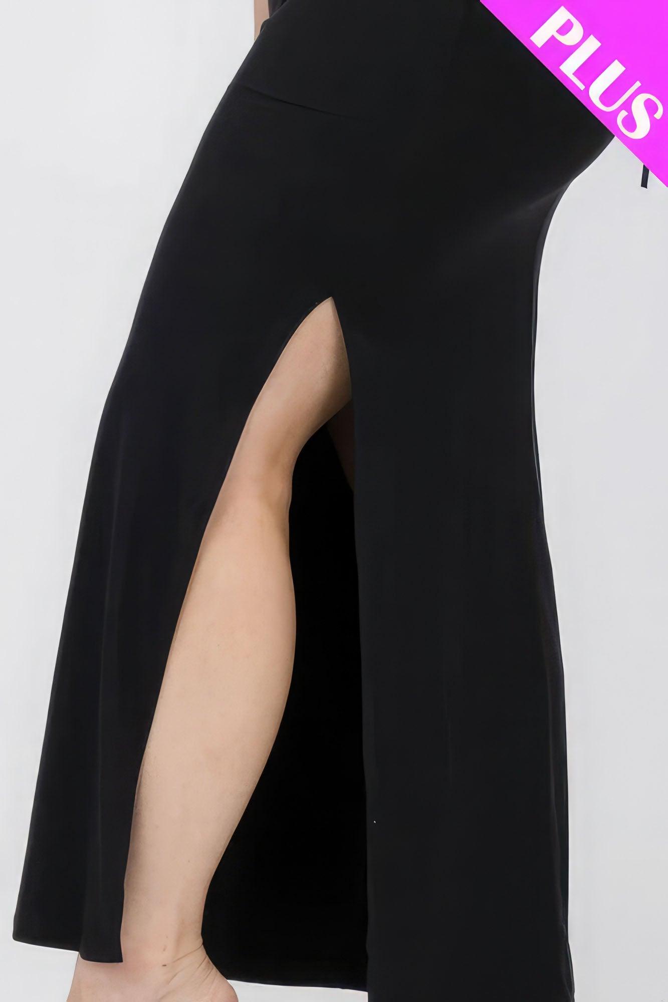 Women's Dresses Plus Size Crisscross Back Split Thigh Maxi Dress