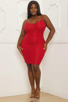 Women's Special Occasion Wear Red Rhinestone Body Plus Size Mini Dress