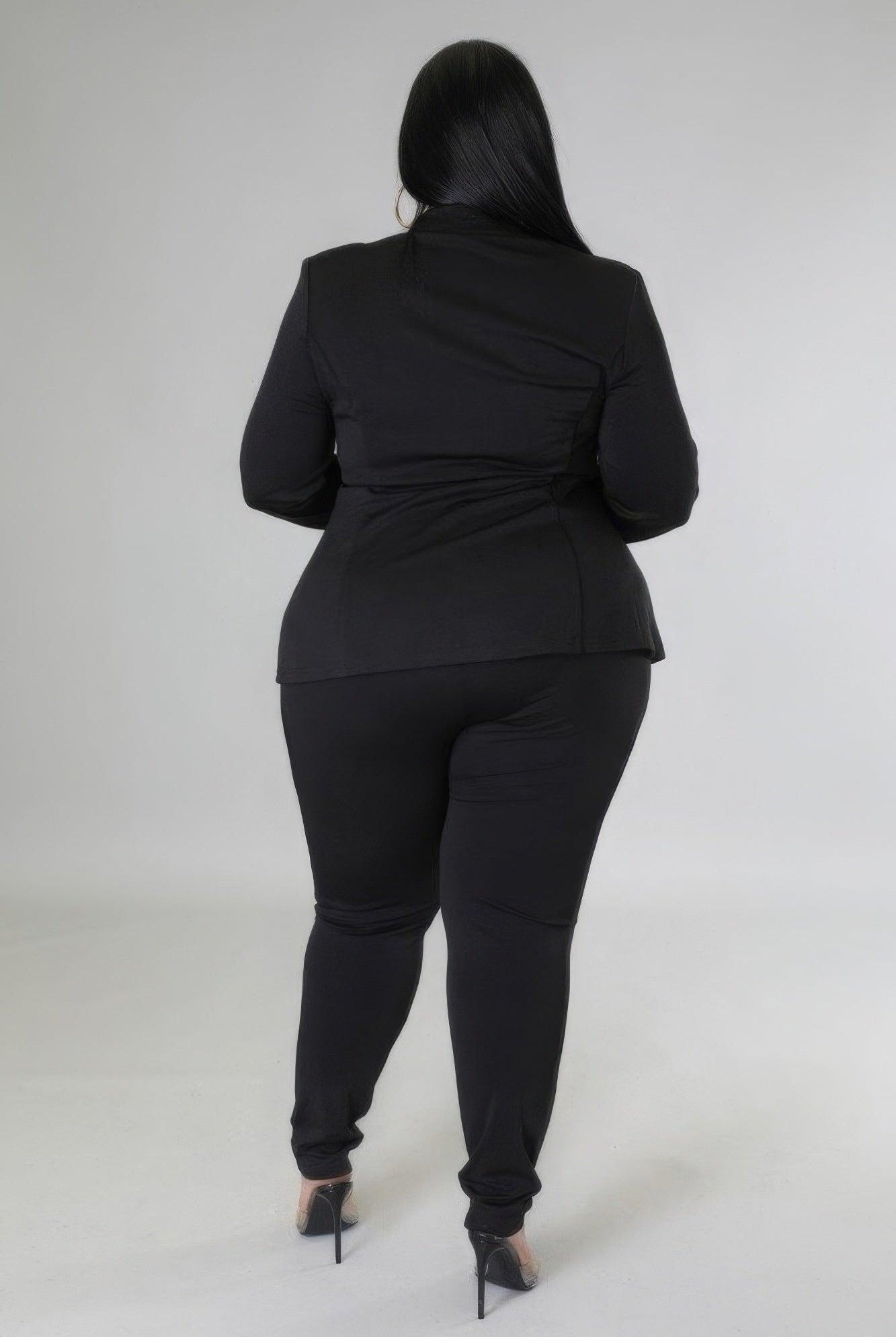 Women's Outfits & Sets Plus Black Sexy Two Piece Pants Set