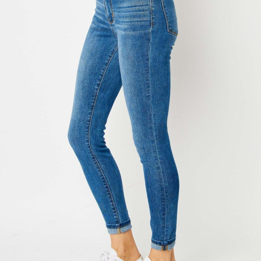 Women's Pants Judy Blue Full Size Cuffed Hem Skinny Jeans