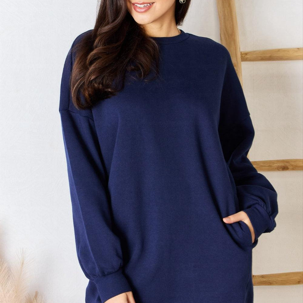 Women's Shirts Zenana Oversized Round Neck Long Sleeve Sweatshirt