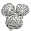 Stunning AAA grade crystal statement ring with a unique three-petal design, perfect for elegant occasions.
