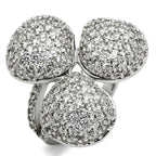 Stunning AAA grade crystal statement ring with a unique three-petal design, perfect for elegant occasions.