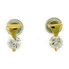 Elegant VacationGrabs AAA grade CZ gold earrings featuring a stylish design with sparkling gemstones