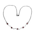 Elegant AAA grade CZ necklace with red stones and a wave design for women