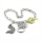 VacationGrabs AAA grade CZ statement necklace with unique charms and silver chain for stylish women