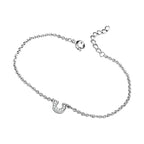Elegant adjustable rhodium plated bracelet with a stylish design for women's jewelry