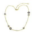 Affordable gold brass necklace featuring elegant gemstones and a delicate chain design