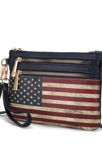 Wallets, Handbags & Accessories Alisson Vegan Leather Women Flag Crossbody/Wristlet Bag