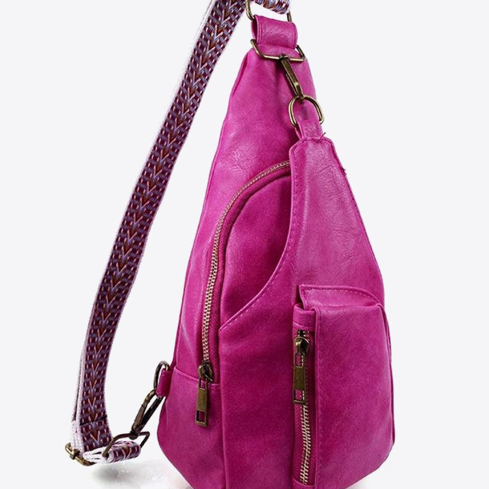 Luggage & Bags - Backpacks Pink Pu Leather Sling Bag