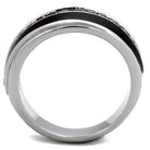 Elegant silver band featuring stunning amethyst crystal rings for women with a sleek design