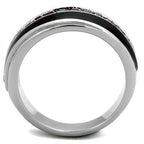 Elegant silver band featuring stunning amethyst crystal rings for women with a sleek design