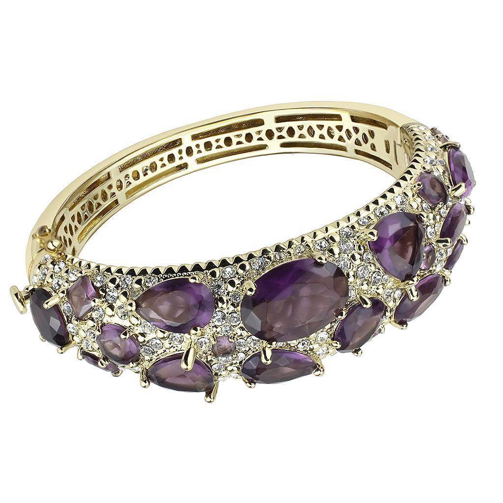 Elegant amethyst gemstone bangle bracelet with sparkling accents for a stylish look