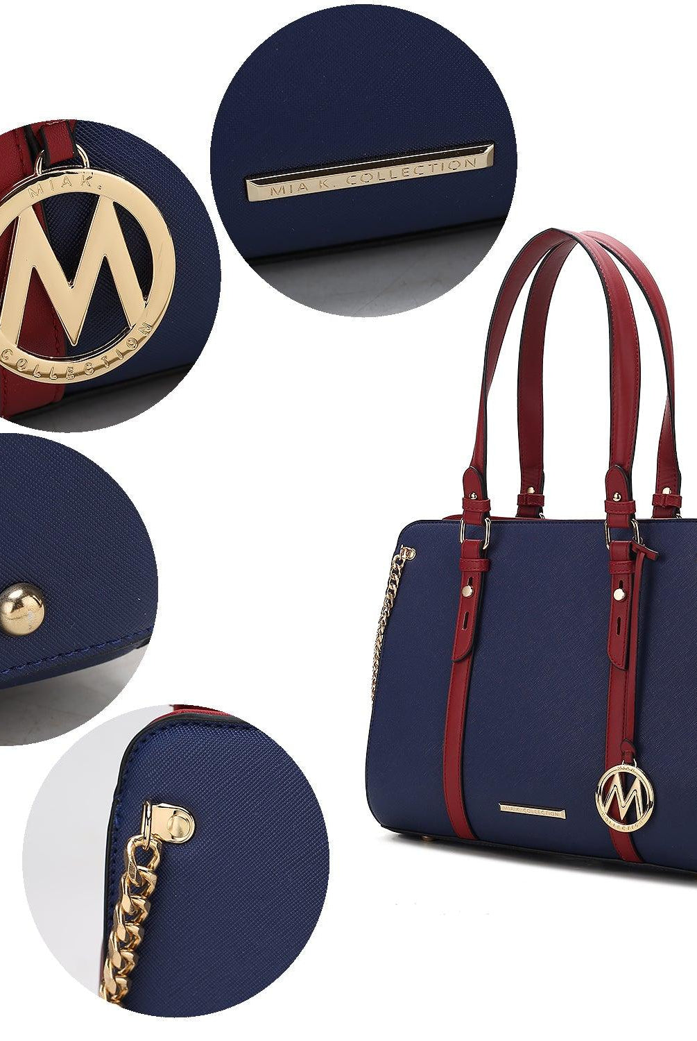Wallets, Handbags & Accessories Amy Tote Handbag Color Block Vegan Leather Women