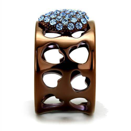 VacationGrabs aquamarine crystal ring featuring heart cutouts and a sparkling design