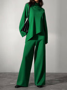 Women's Outfits & Sets Asymmetrical Hem Knit Top and Pants Set