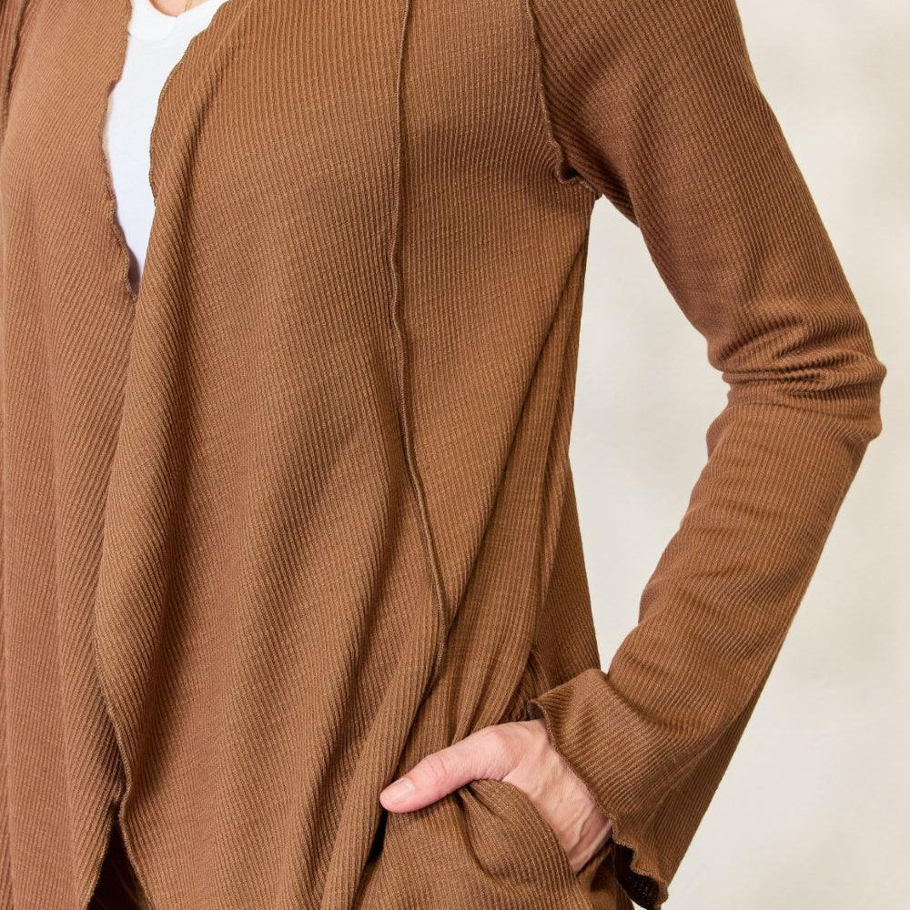 Women's Sweaters - Cardigans Culture Code Full Size Open Front Long Sleeve Cardigan