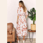 Trendsi women's balloon sleeve vacation dress with a stylish geometric pattern and relaxed fit