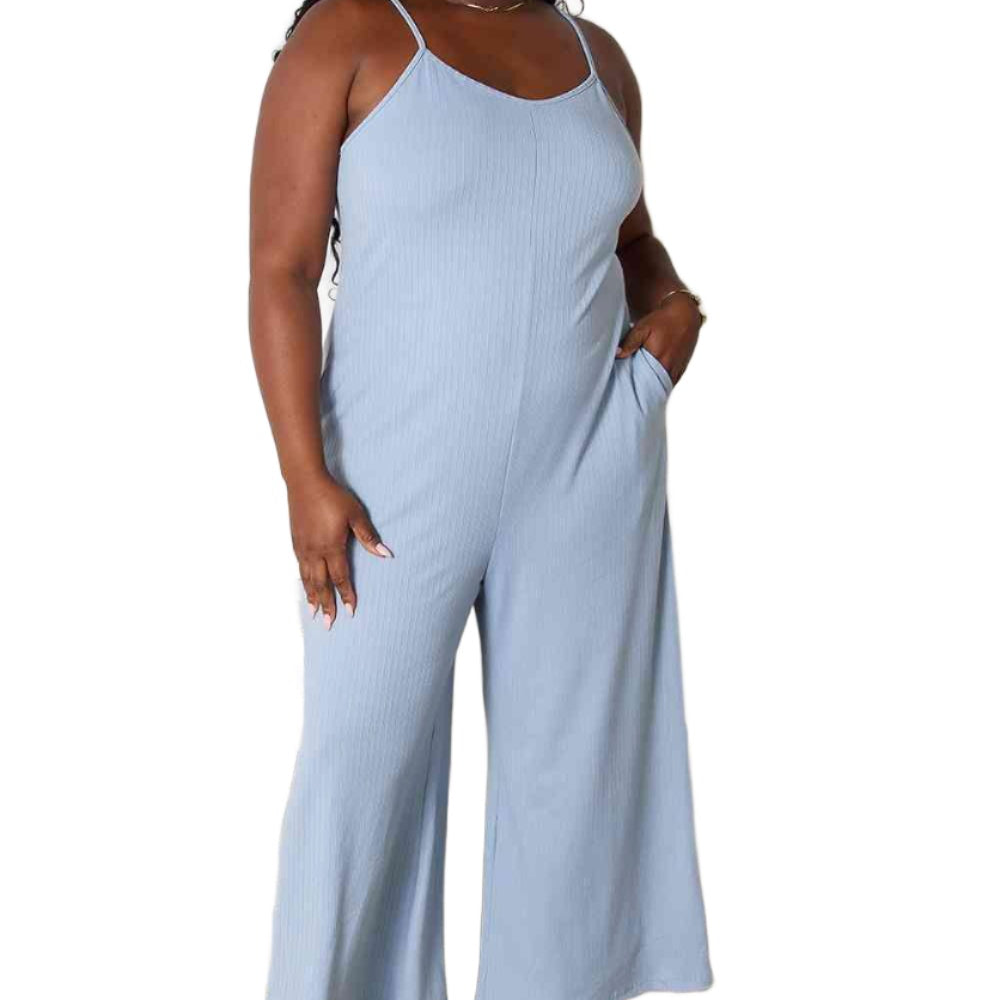 Women's Jumpsuits & Rompers Basic Bae Full Size Spaghetti Strap V-Neck Jumpsuit
