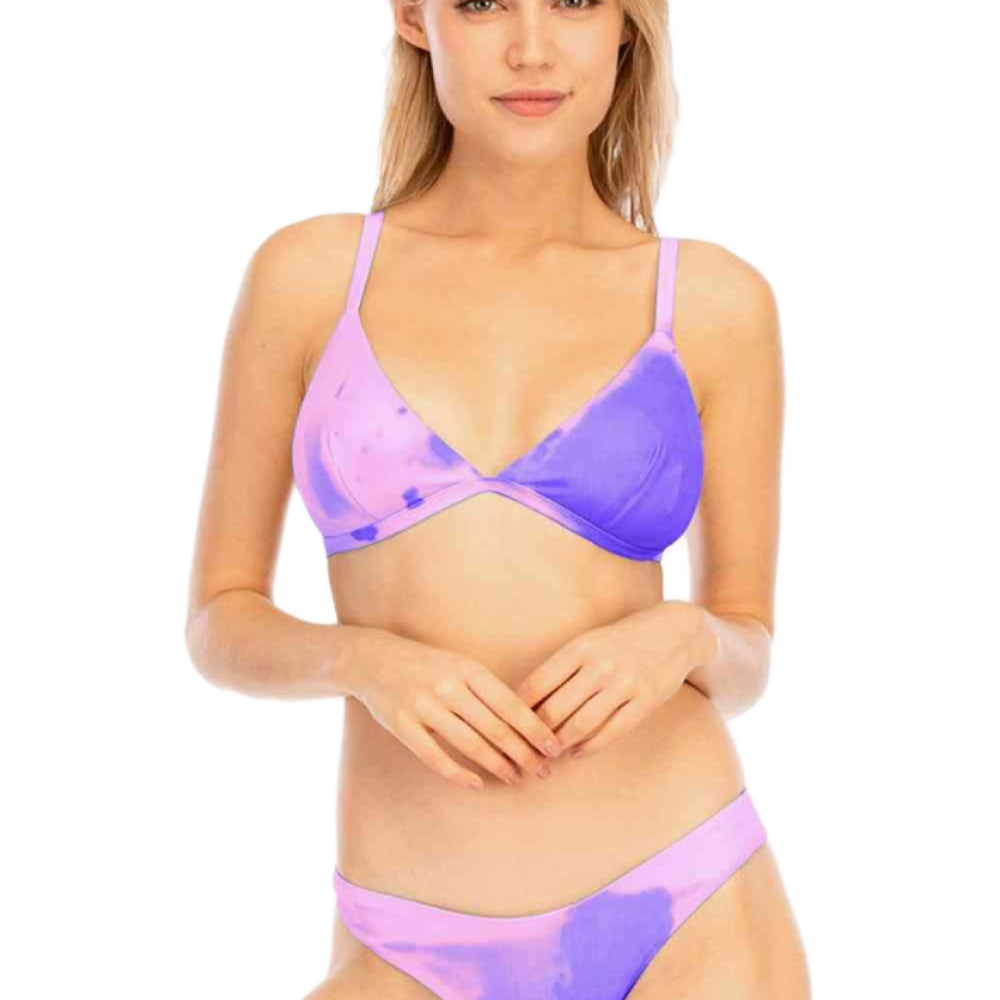 Women's Swimwear - 2PC Tie-Dye Adjustable Strap Bikini Set